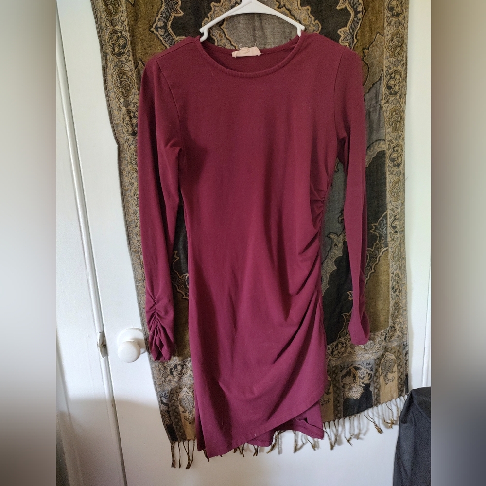 Synergy bodycon long-sleeve short dress